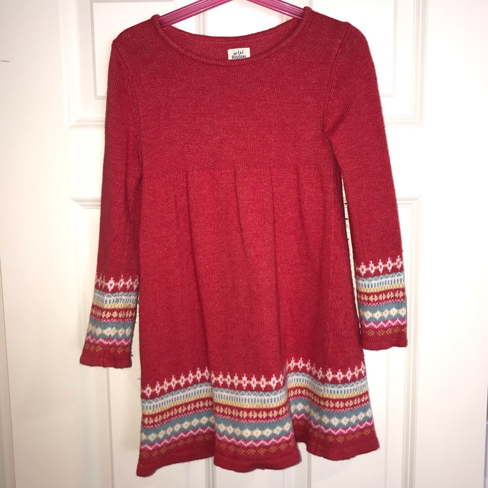 Mini Boden Holiday Theme Knit Dress